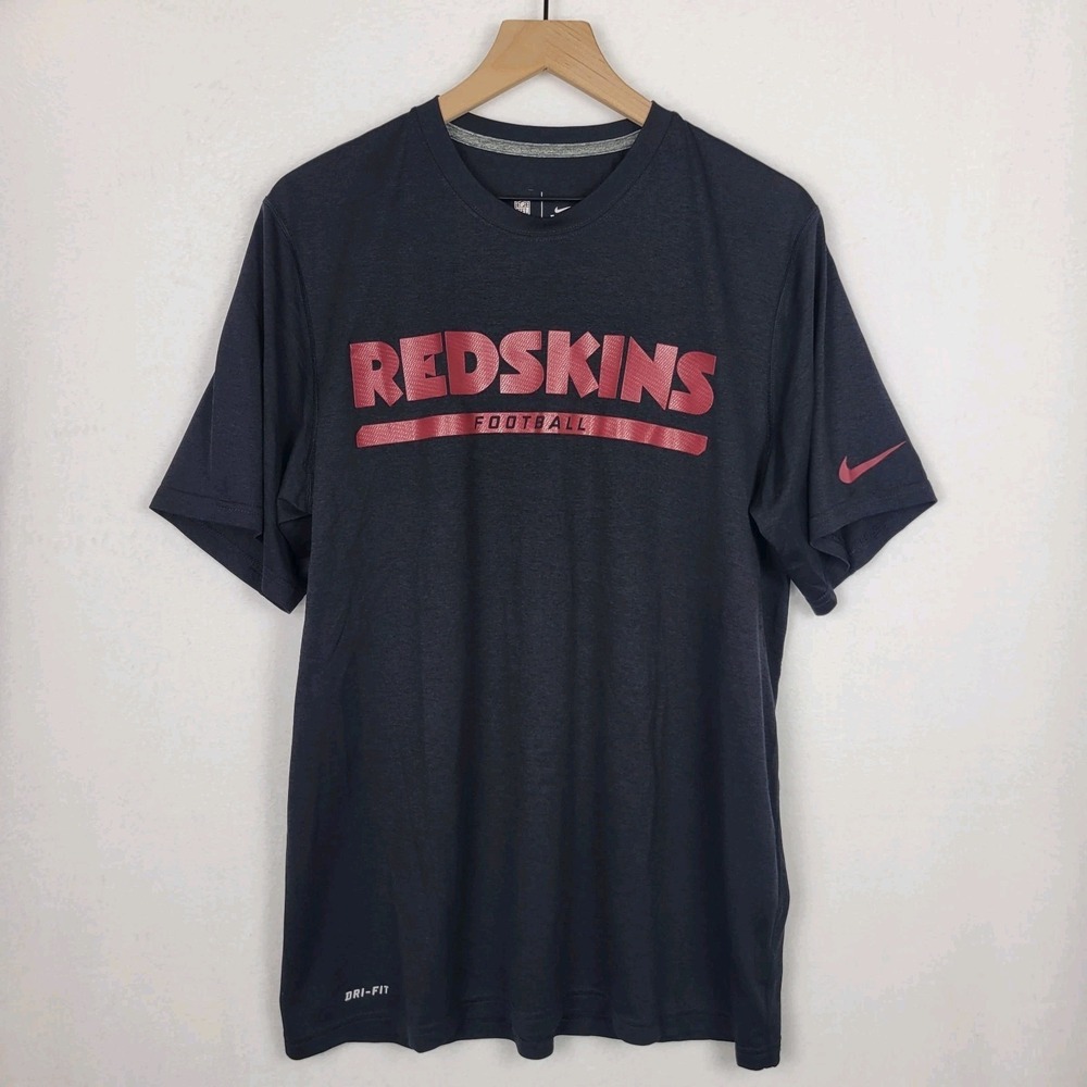 Nike NFL Washington Redskins Dri-Fit Football T-Shirt Mens L Heathered Black